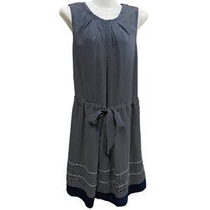 Ann Klein Womens Polka Dot Pleaded Midi Dress Size 12 100% Polyester